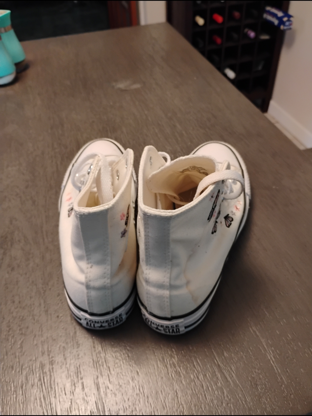 Converse Kids' White High-Top Sneakers with Butterfly Embroidery - Picture 4 of 6